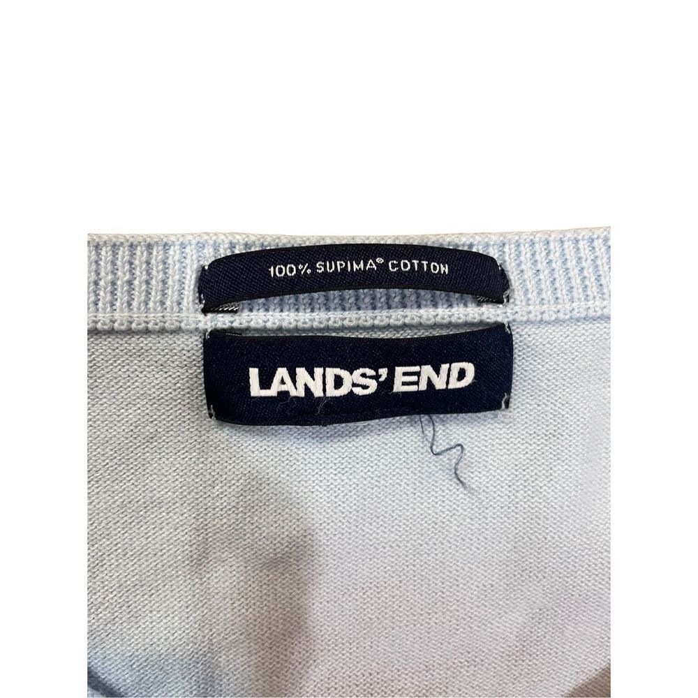 Lands' End Women's Long Sleeve‎ Cardigan Light Sky Blue Hibiscus 3X - Picture 5 of 7